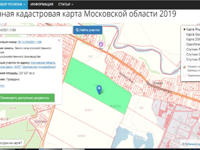 Кадастровая карта московской области домодедово