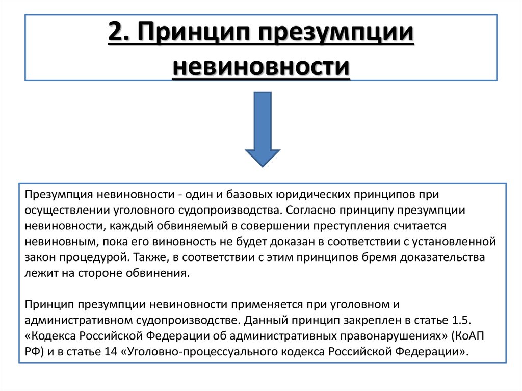 Презумпция виновности в каких странах