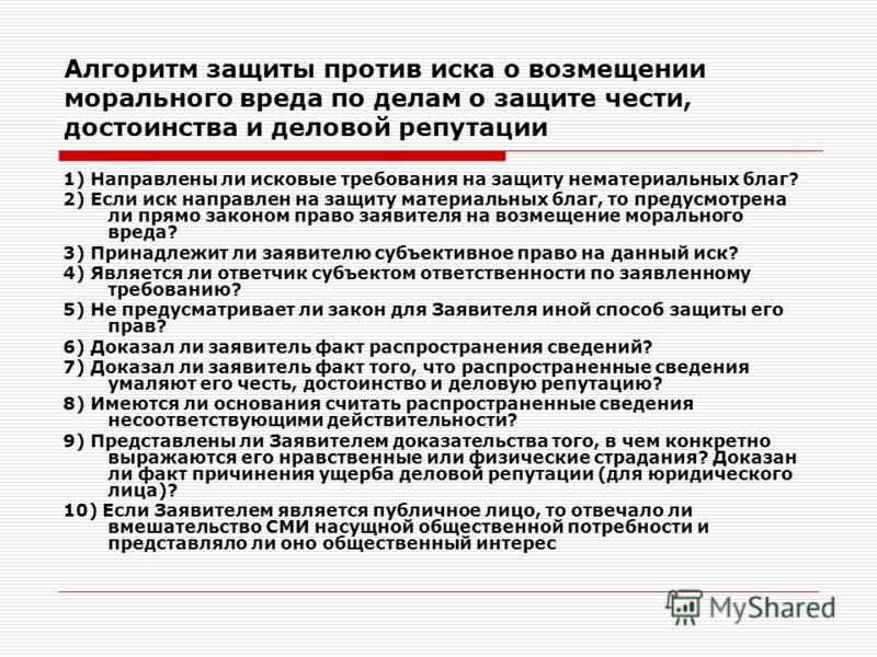 Иск о защите чести и достоинства