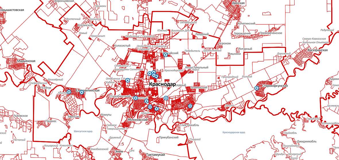 Кадастровая карта белореченск краснодарский край