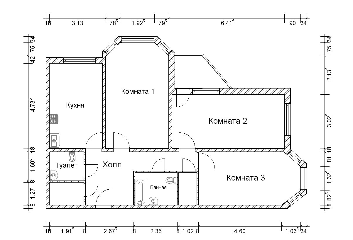 Нарисовать схему квартиры онлайн с размерами бесплатно