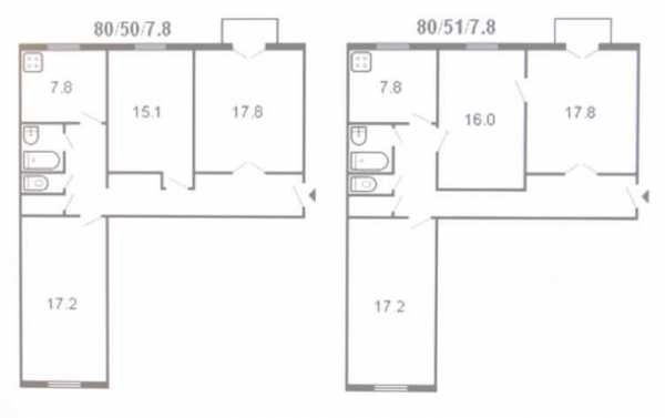 Планировки сталинок 3 комнаты